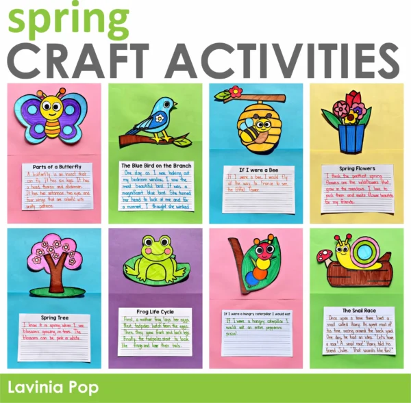 Spring Writing Prompts Craft Activity | 16 crafts and writing activities for Spring that include a variety of writing prompts and styles.