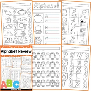 Alphabet Review Worksheets. Alphabet Writing | Alphabet Order | Upper and Lower Case Letter Match | Beginning Sounds | Ending Sounds | Vowel Sounds