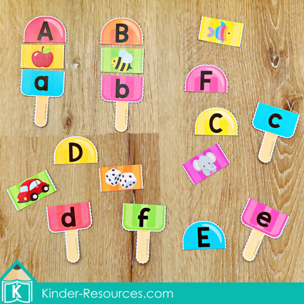 FREE Popsicle Alphabet and Beginning Sounds Match | Printable Activity for Summer
