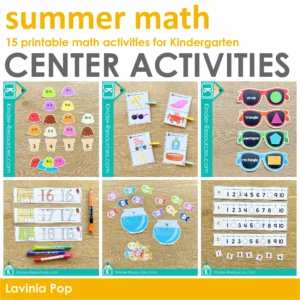 Summer Math Centers for Kindergarten | 15 printable activities