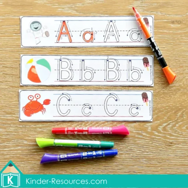 Kindergarten Summer Center Activities. Alphabet Tracing Cards