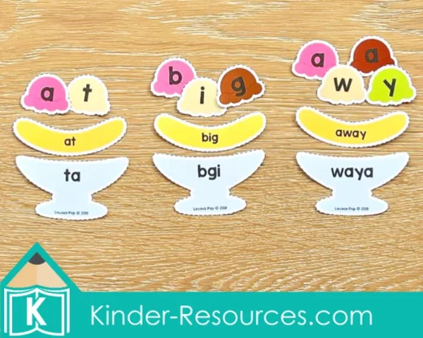 Kindergarten Summer Center Activities. Banana Split Sight Words Spelling