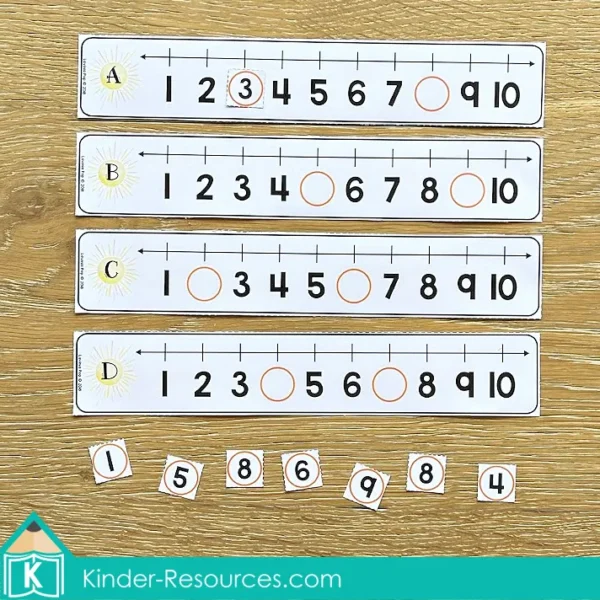 Kindergarten Summer Math Center Activities. Missing Numbers 1-10