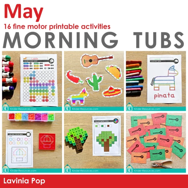 May / Summer / Cinco De Mayo Morning Tubs | 16 Fine Motor Printable Activities