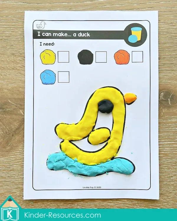May Fine Motor Preschool Activities. Duck Play Dough Task Card