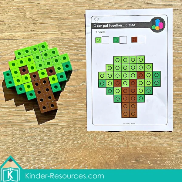 May Fine Motor Preschool Activities. Tree Counting Cubes Task Card
