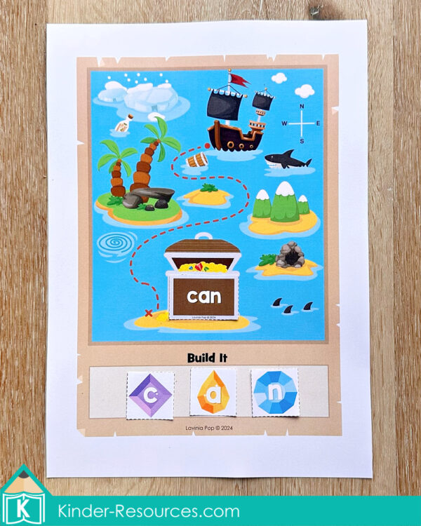 Pirate Preschool Center Activities. Build the Sight Words Treasure Map
