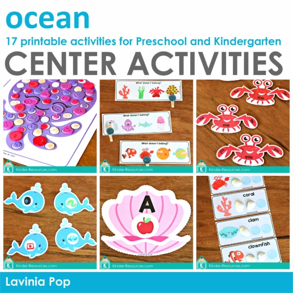 Ocean Center Activities for Preschool | 17 printable activities