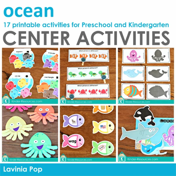 Ocean Center Activities for Preschool | 17 printable activities