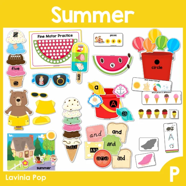Summer Center Activities for Preschool | 18 printable activities