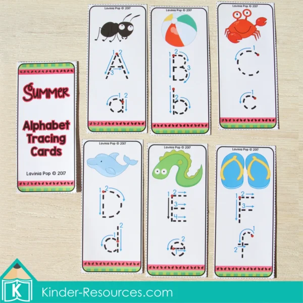 Preschool Summer Center Activities. Alphabet Tracing Cards