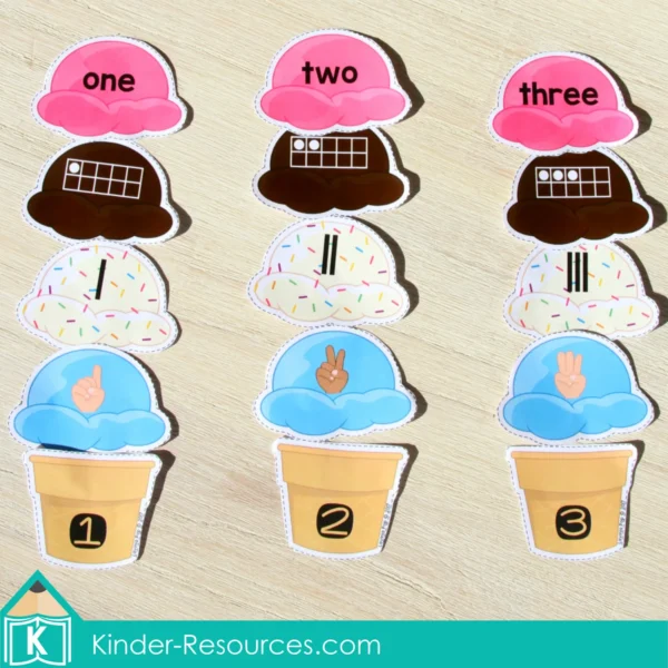 Preschool Summer Center Activities. Ice Cream Number Sense