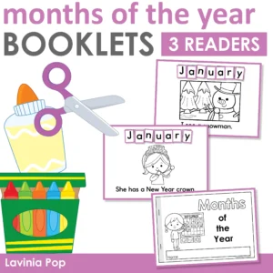 Months of the Year Booklets | Build the Word Cut & Paste Emergent Reader