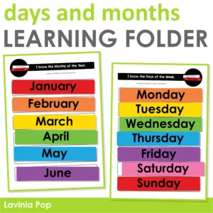 Toddler Binder | Learning Folder | Busy Book. Days of the Week and Months of the Year Order