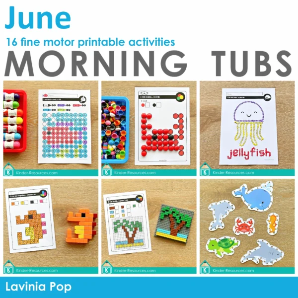 June / Summer / Ocean Animals Morning Tubs | 16 Fine Motor Printable Activities