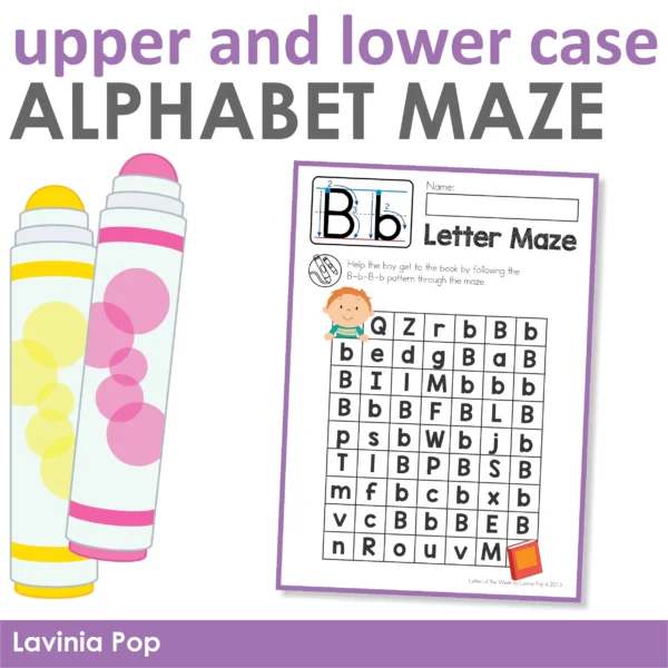 Upper and Lower Case Alphabet Maze | Printable worksheets to help with letter recognition