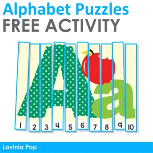 FREE Alphabet Puzzles | Upper and lower case letters with beginning sounds pictures