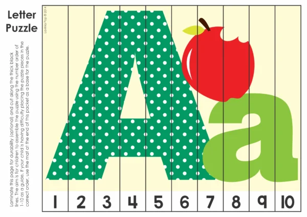 FREE Alphabet Puzzles | Upper and lower case letters with beginning sounds pictures