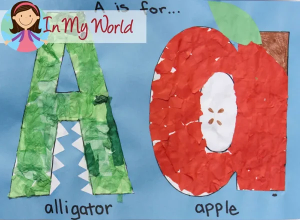 FREE Preschool Letter A Printable Worksheets and Activities. Alphabet Craft Alligator and Apple