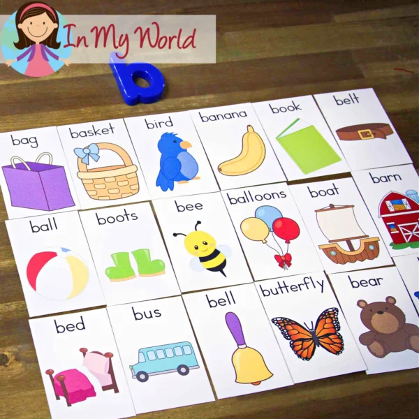 FREE Preschool Letter B Printable Worksheets and Activities. Beginning Sounds Flash Cards