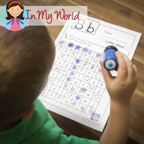 FREE Preschool Letter B Printable Worksheets and Activities. Upper and Lower Case Maze