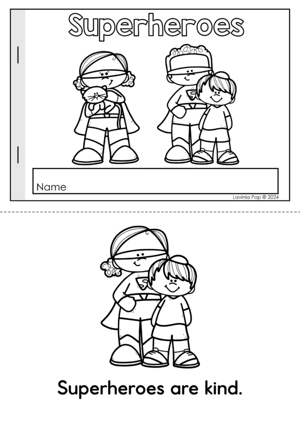 Superhero Preschool Worksheets. Superheroes Emergent Reader