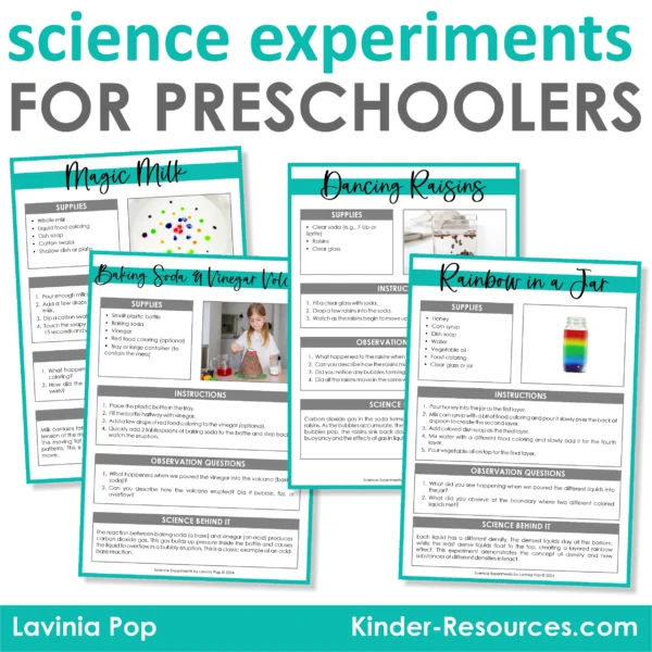 Free Science Experiments for Preschool and Kindergarten