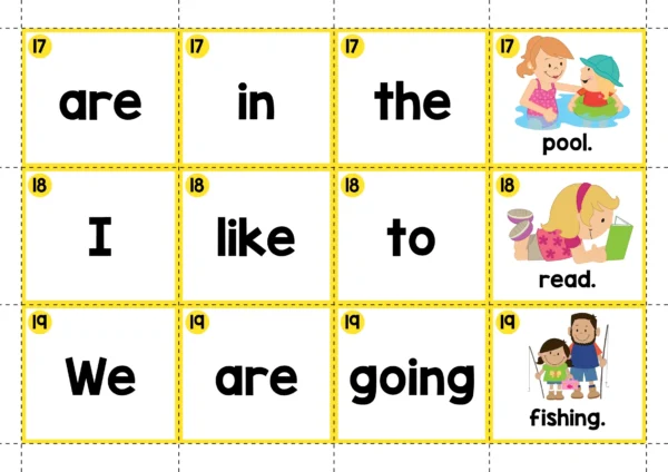 Summer Sentence Scramble Pocket Chart Center Activity with Cut and Paste Worksheets
