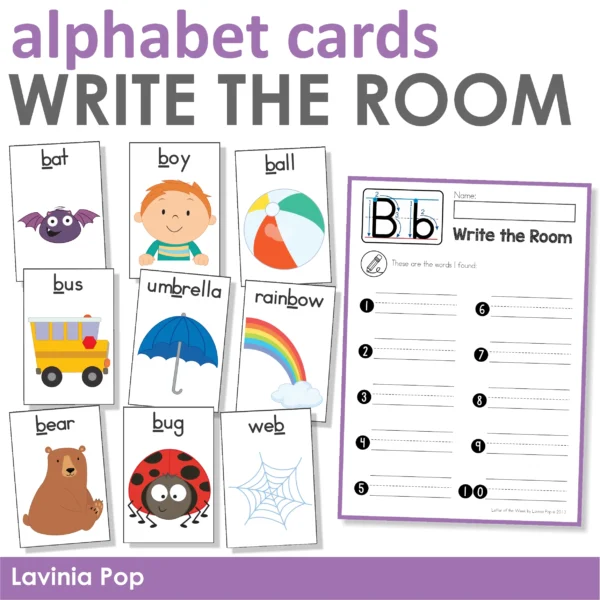 Alphabet Vocabulary Cards | Write the Room Activity