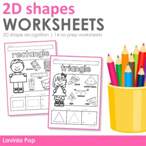 2D Shapes Worksheet Pack for Preschool and Kindergarten | Early Math Activity