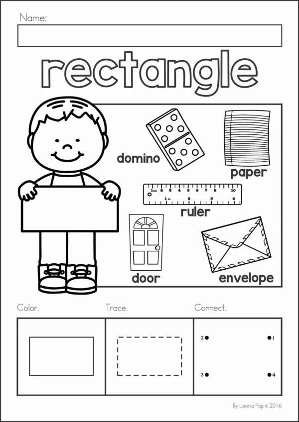 2D Shapes Worksheet Pack for Preschool and Kindergarten | Early Math Activity