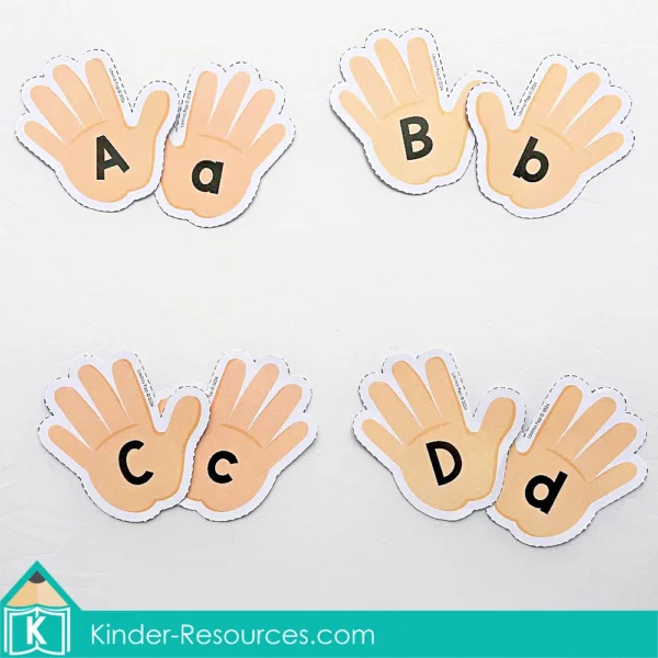 All About Me Prechool Center Activities. Alphabet Letter Match with Hands