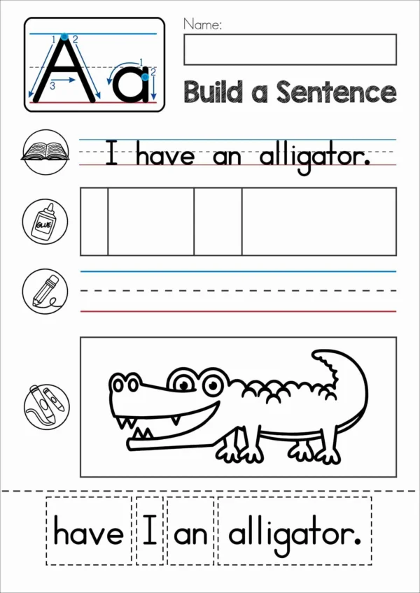 Build a Sentence Cut and Paste Worksheets | Sentence Structure