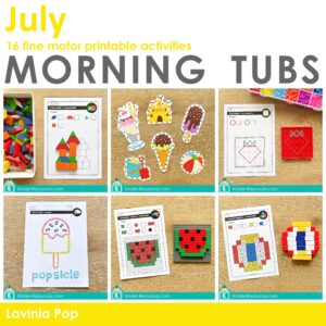 July / Summer / Beach Morning Tubs | 16 Fine Motor Printable Activities