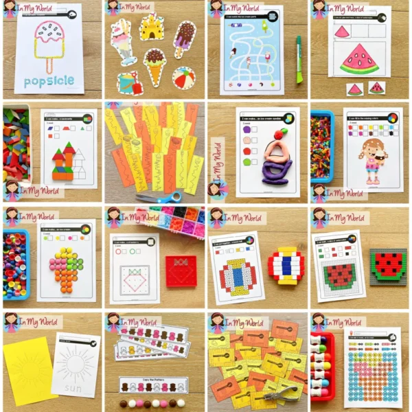 July Fine Motor Printable Preschool Activities