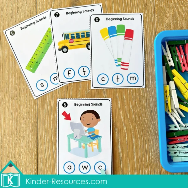 Beginning Sounds Clip Activity | Preschool and Kindergarten printable literacy center