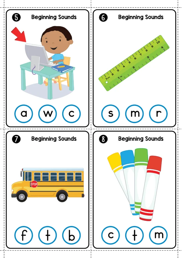 Beginning Sounds Clip Activity | Preschool and Kindergarten printable literacy center