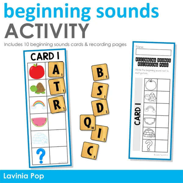 Beginning Sounds Match Activity with Recording Pages