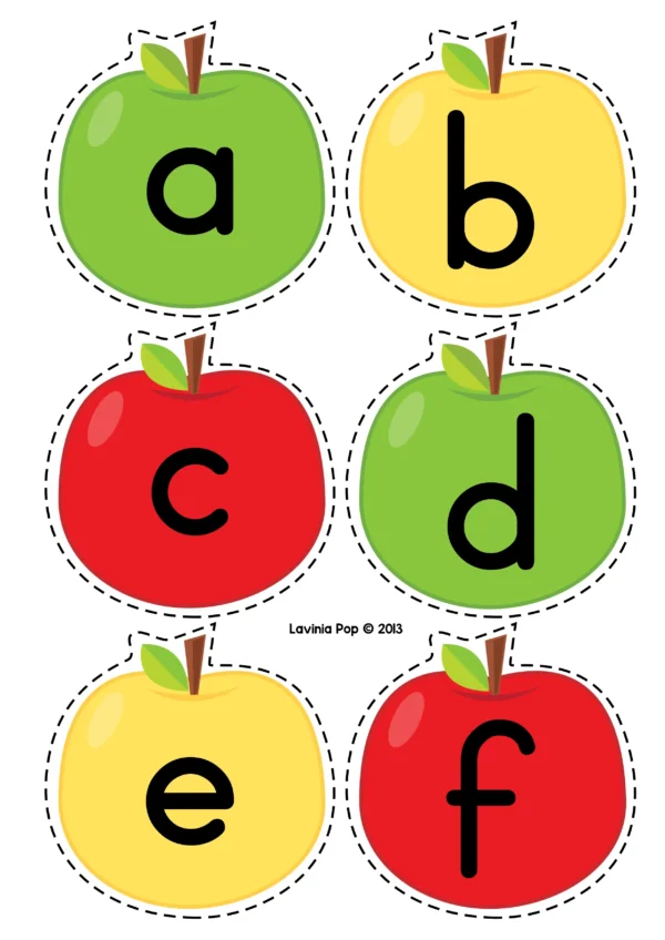 Apple Sorting Printable Activity: Letters & Numbers