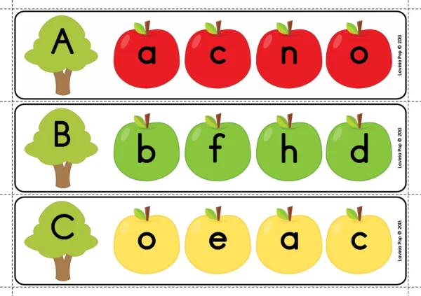 Alphabet Apple Match | Upper and Lower Case Letters