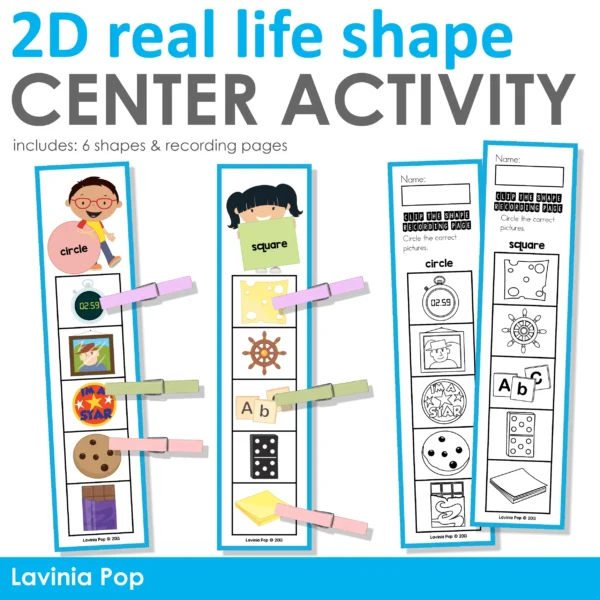 Clip the Real Life 2D Shape | Interactive Learning Activity for Kindergarten