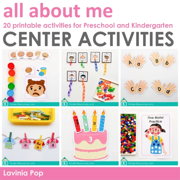 All About Me Center Activities for Preschool & Kindergarten| 20 printable activities