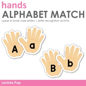 Hands Upper and Lower Case Alphabet Match | Letter Recognition Activity for Preschool and Kindergarten