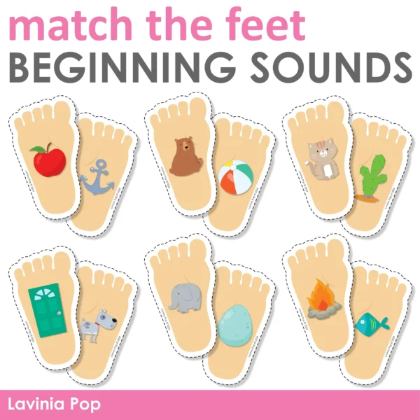 Beginning Sounds Match | All About Me Preschool & Kindergarten | Feet