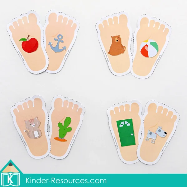 Beginning Sounds Match | All About Me Preschool & Kindergarten | Feet