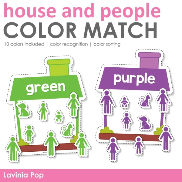 House and People Color Match | Color Recognition Activity for Preschool and Kindergarten