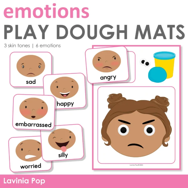 Emotions Play Dough Mats | All About Me for Preschool and Kindergarten