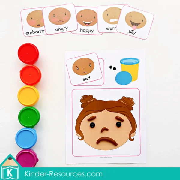 Emotions Play Dough Mats | All About Me for Preschool and Kindergarten