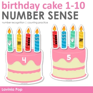 Birthday Cake and Candles Number Sense Activity | Number Recognition and Counting for Preschool and Kindergarten