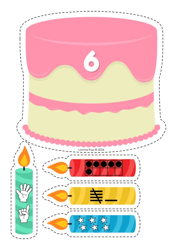 Birthday Cake and Candles Number Sense Activity | Number Recognition and Counting for Preschool and Kindergarten